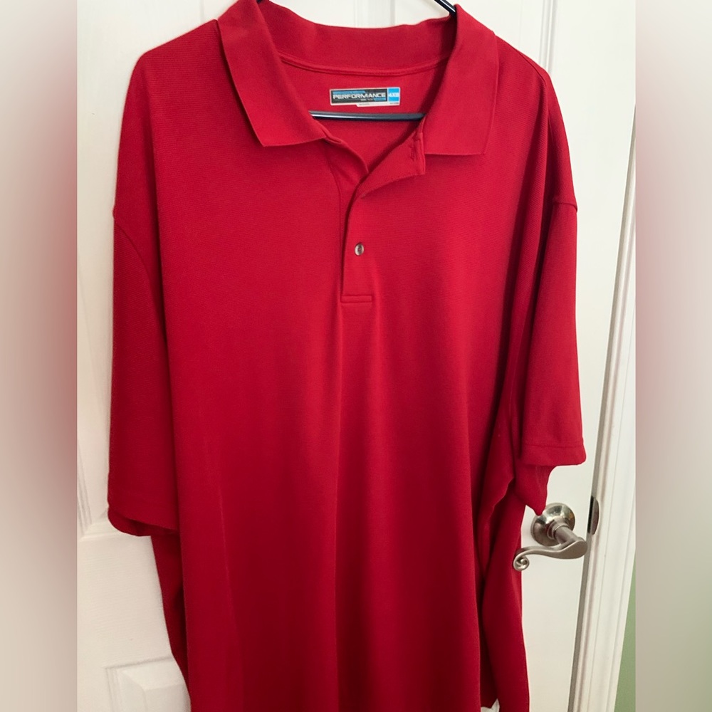 Men’s red performance polo